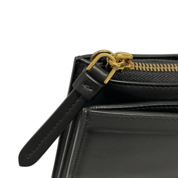 Auth Salvatore Ferragamo Gancini DH-21H995 Black Leather Handbag - Picture 11 of 16